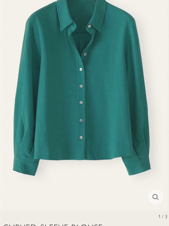 Poetry Tops - Poetry Women's Teal Curved-Sleeve Button-Up Blouse